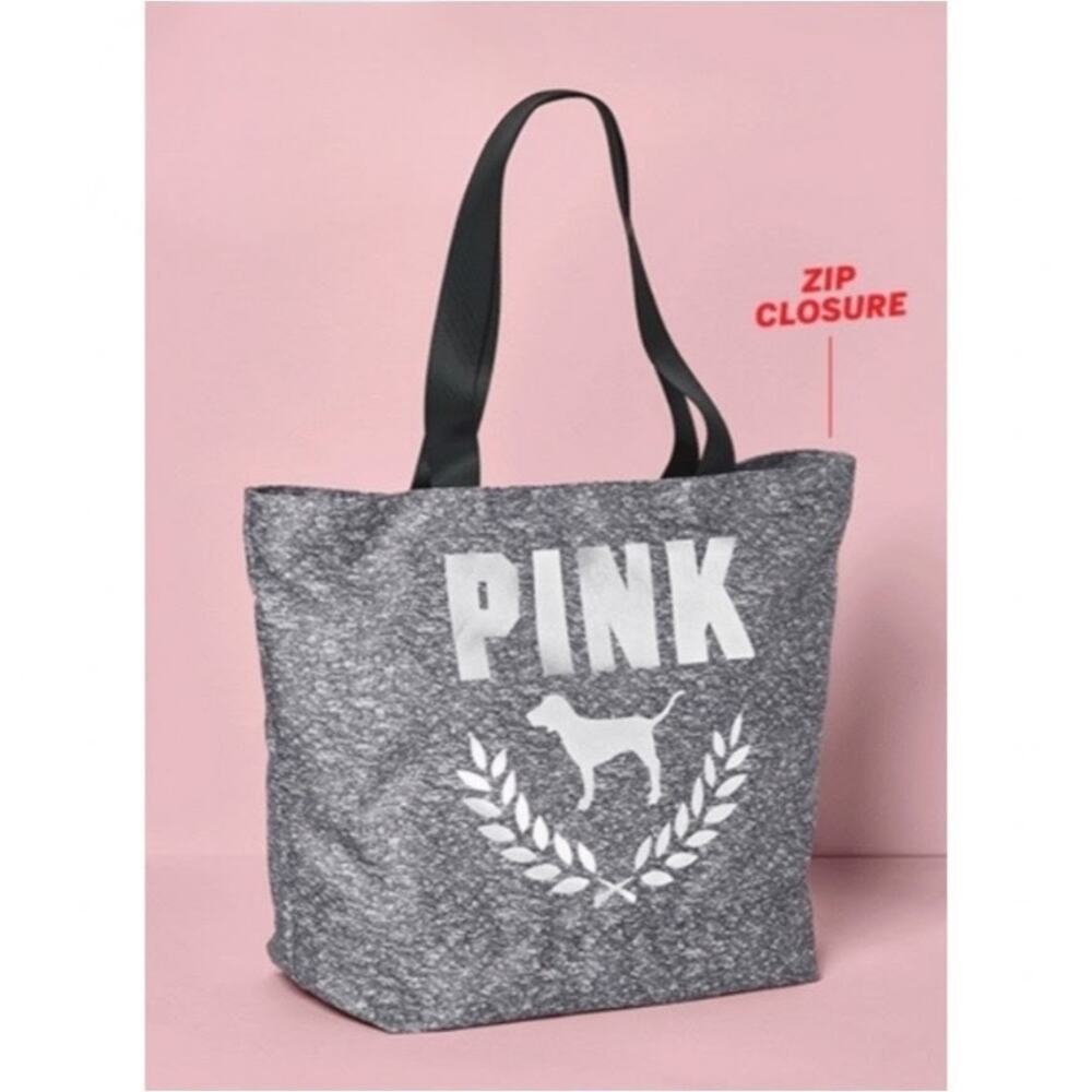Victoria's Secret PINK heathered gray tote bag